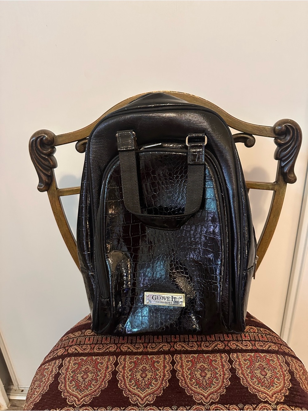Glove It Croc-Embossed Black Golf Backpack